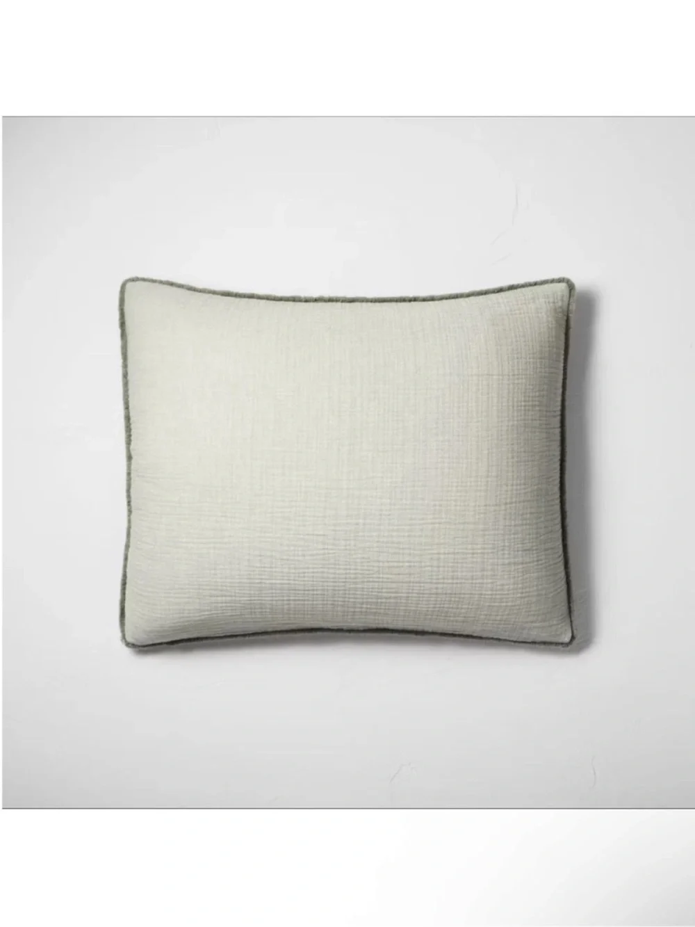 NWT Full/Queen Textured Chambray Cotton Comforter & Sham Set Sage Green Casaluna